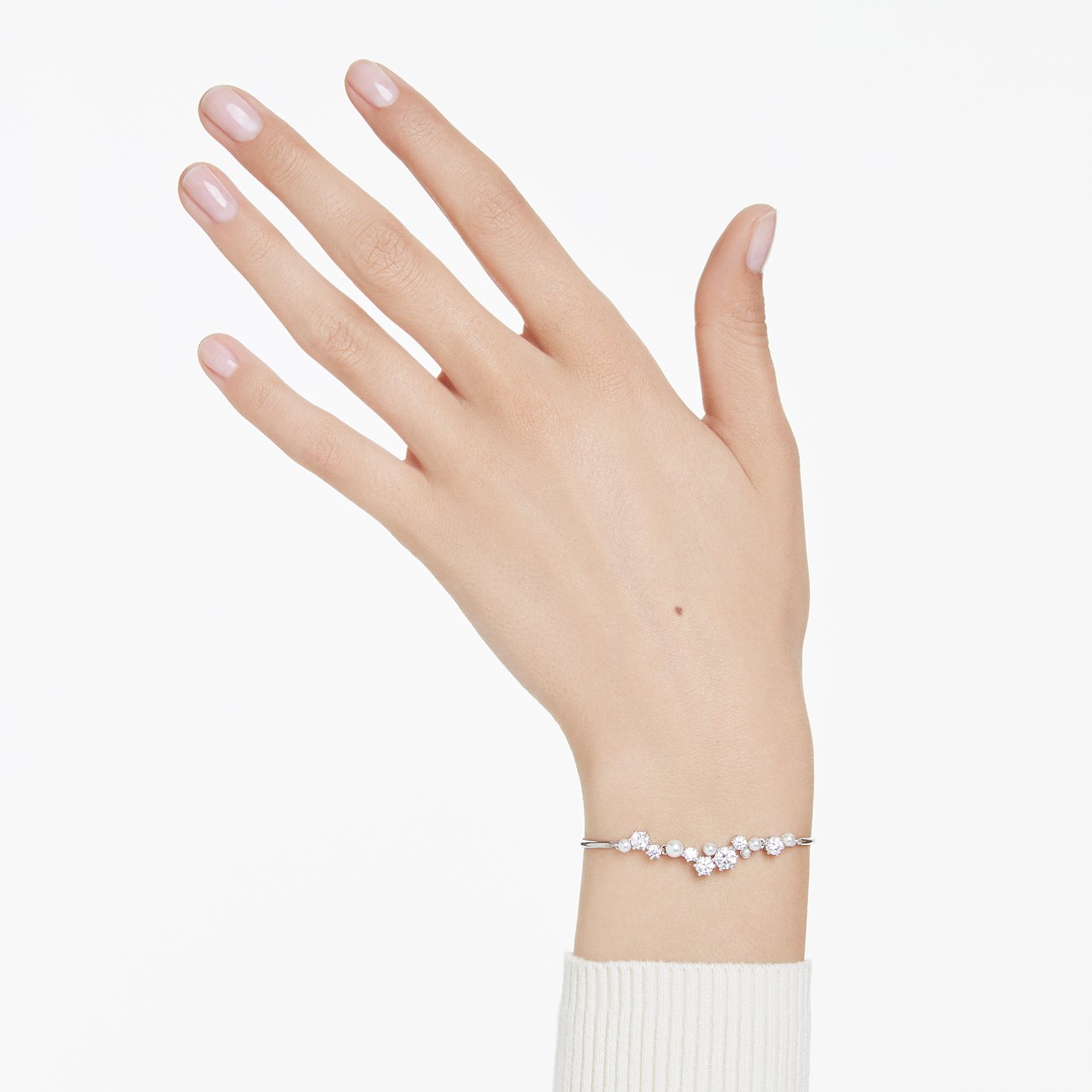 Swarovski metalen armband met kristallen.