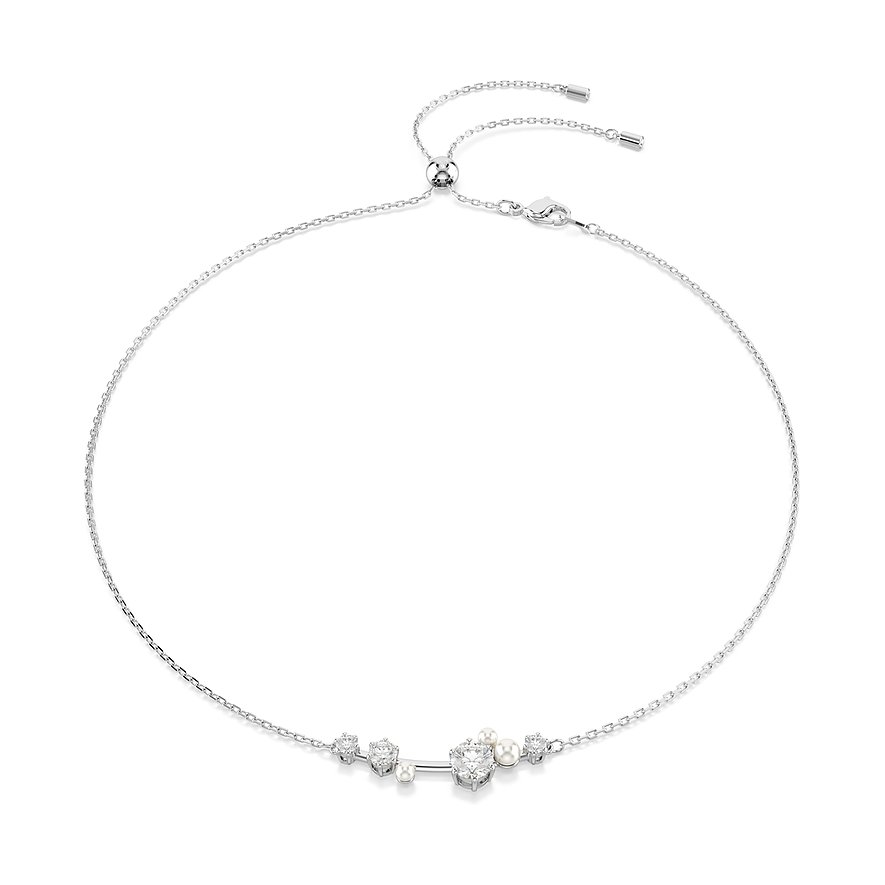 Swarovski Halskette aus Metall mit Kristallen, verstellbar.