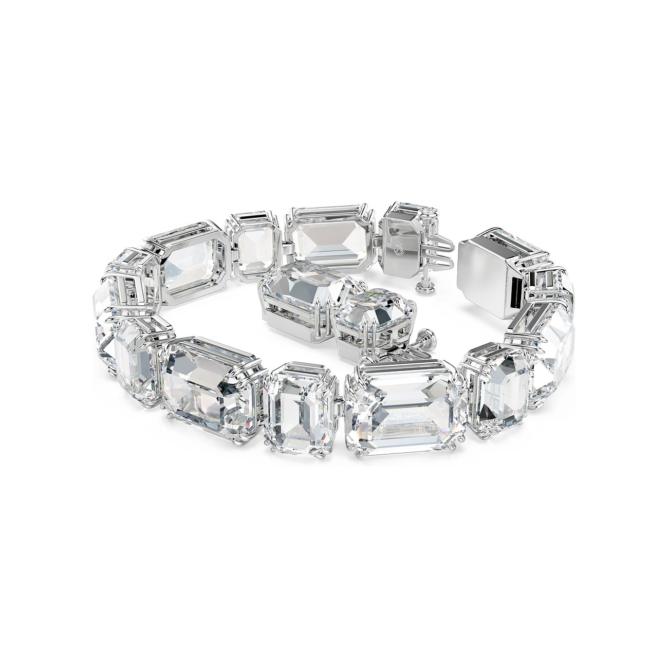 Swarovski Armband aus Metall mit klaren Kristallen in achteckigem Schliff.