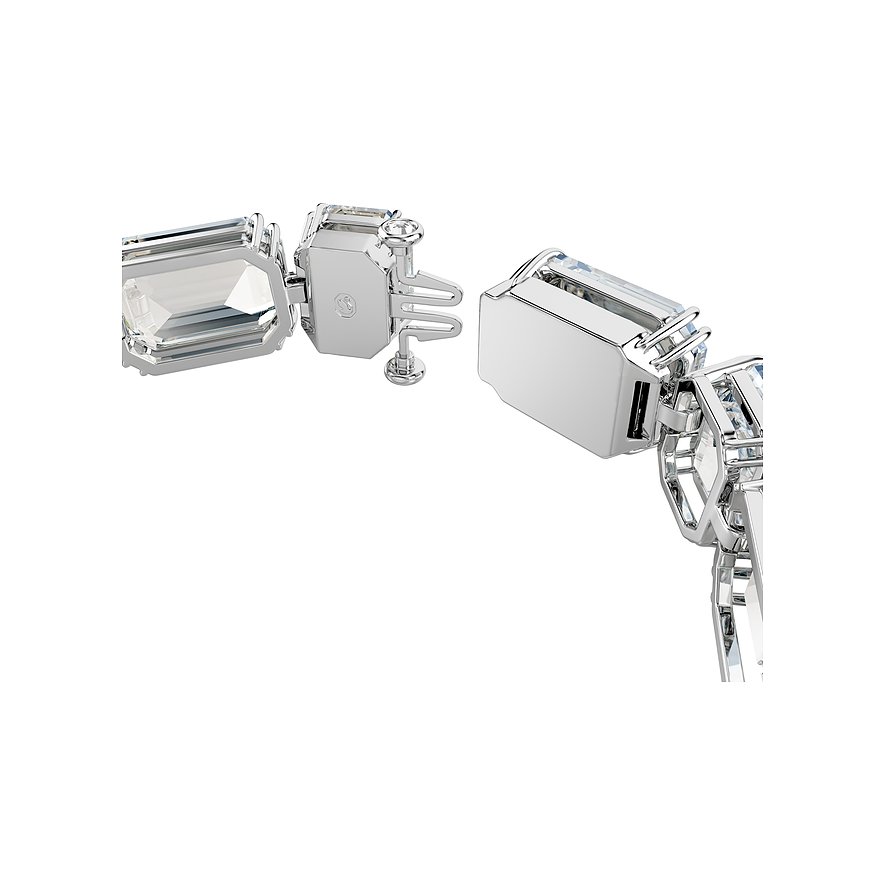 Swarovski Armband aus Metall mit rechteckigen Kristallen.