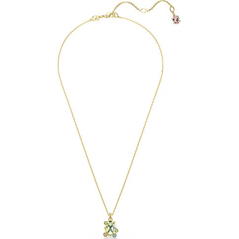 Swarovski Halskette aus Metall mit bunten Kristallen.