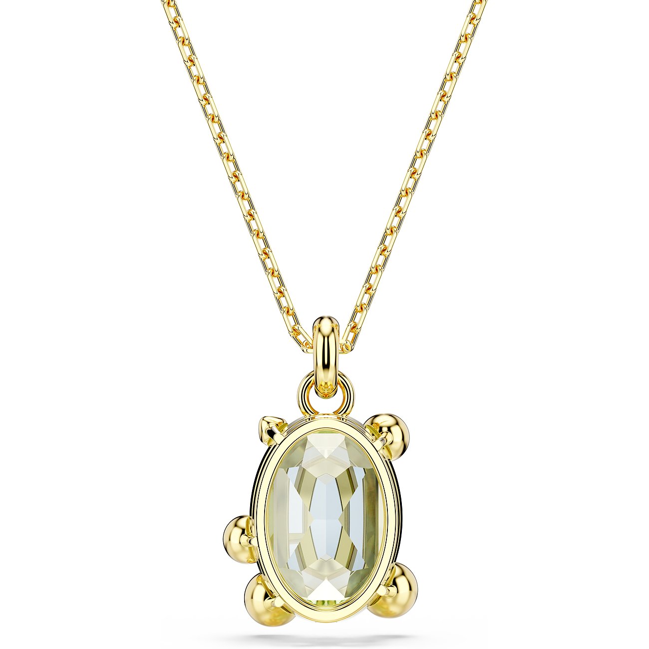 Swarovski Kette aus Metall mit einem gelben Kristallanhänger.