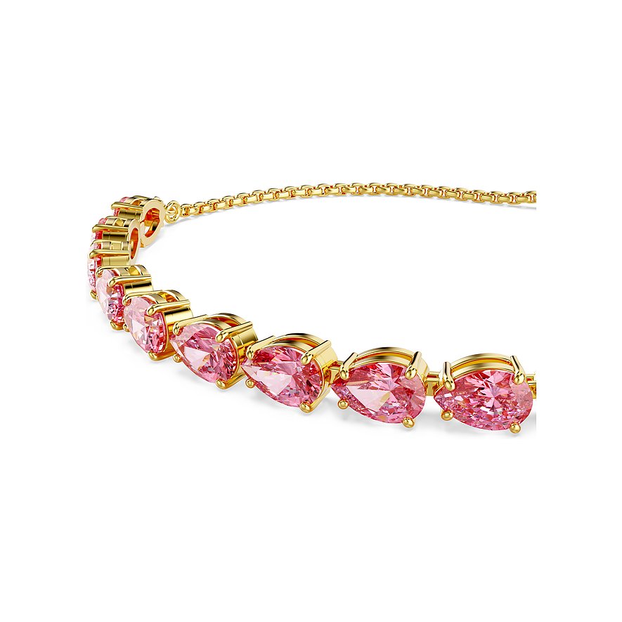Swarovski Armband aus Metall mit rosa Kristallen in Tropfenform.