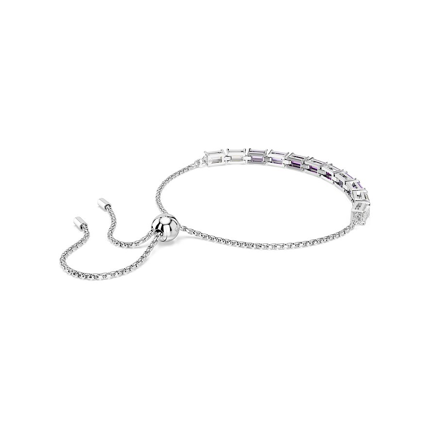 Swarovski Armband aus Metall mit lila Kristallen und verstellbarem Verschluss.