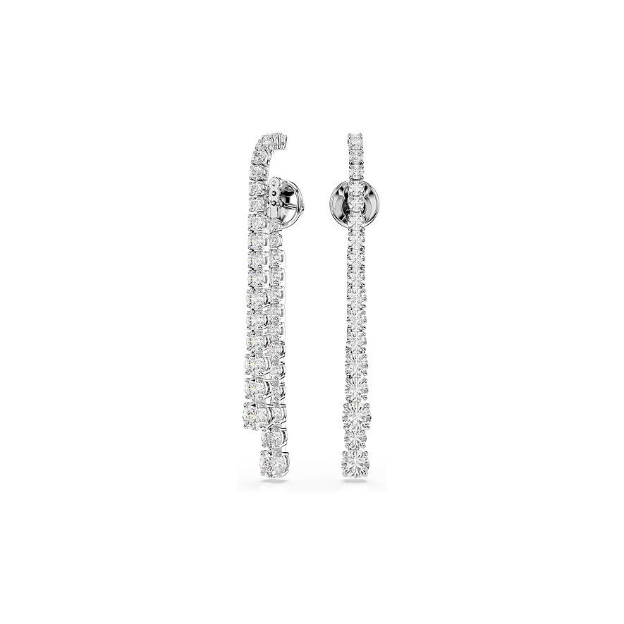 Swarovski Creolen Matrix, Swarovski-Kristall, Damen, Metall, silber