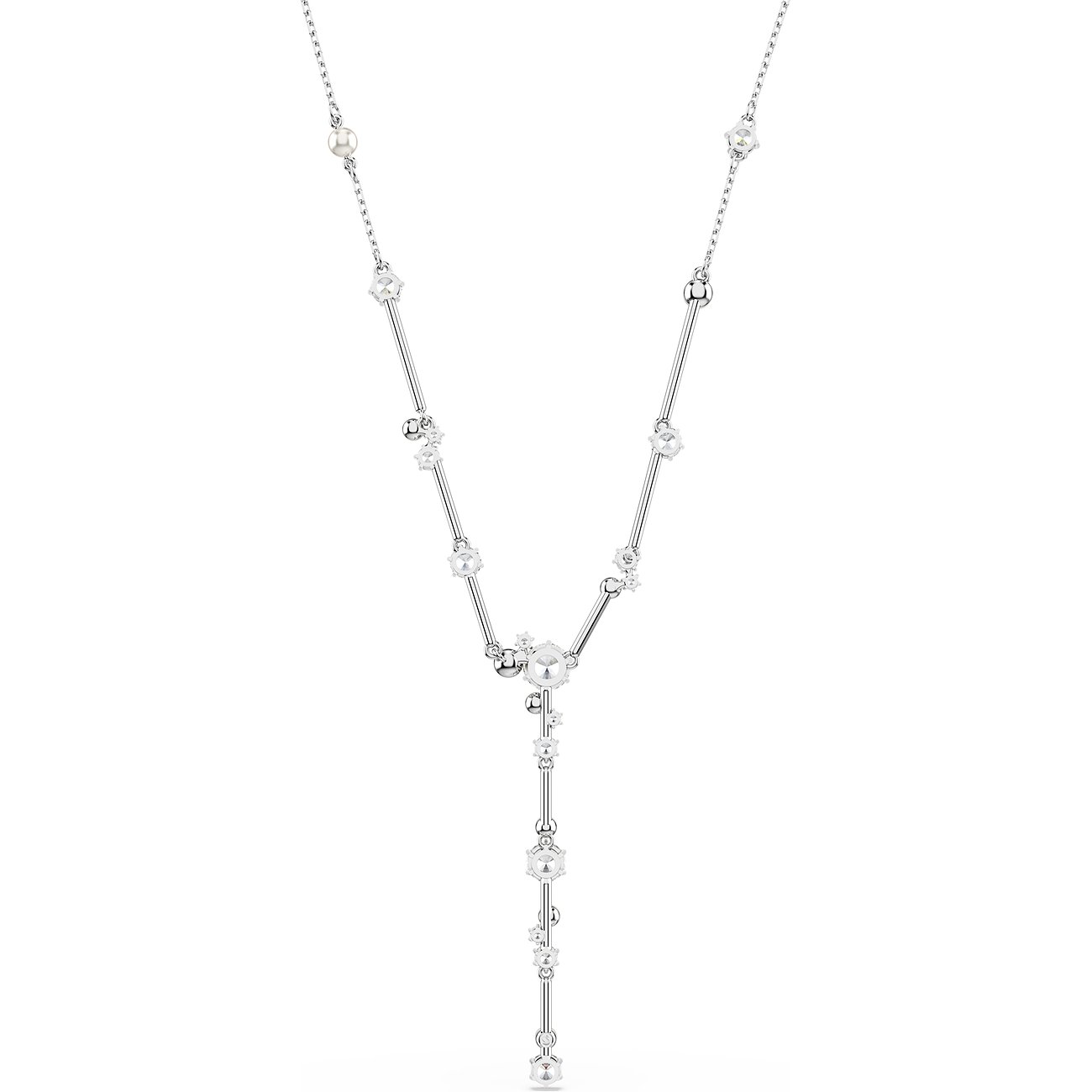 Swarovski Halskette aus Metall mit Kristallen und Kunstperlen.