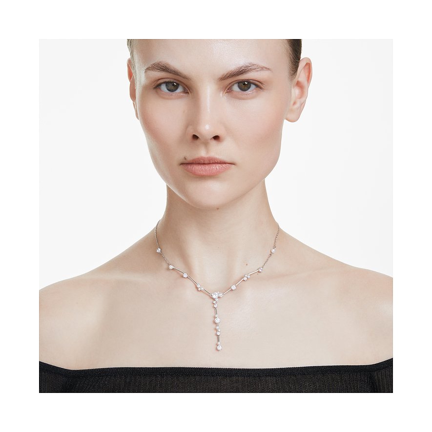 Swarovski Halsschmuck aus Metall mit Kristallen, Y-Kette mit Tropfenanhänger.