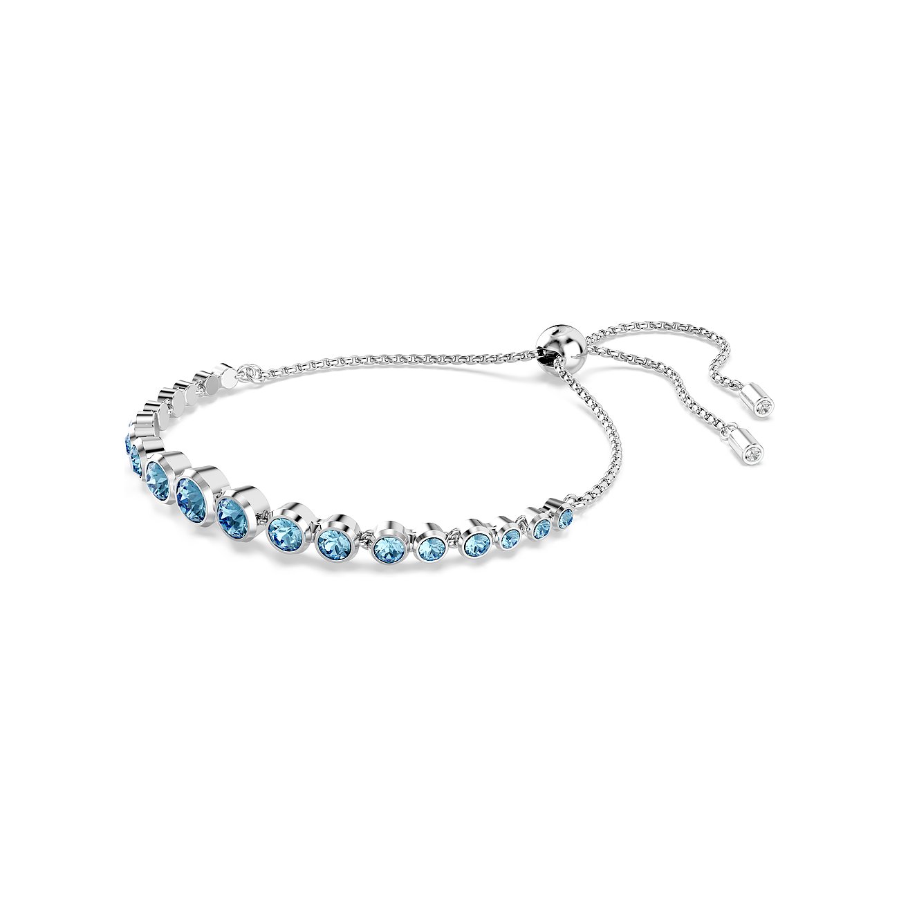 Swarovski Armband aus Metall mit blauen Kristallen.