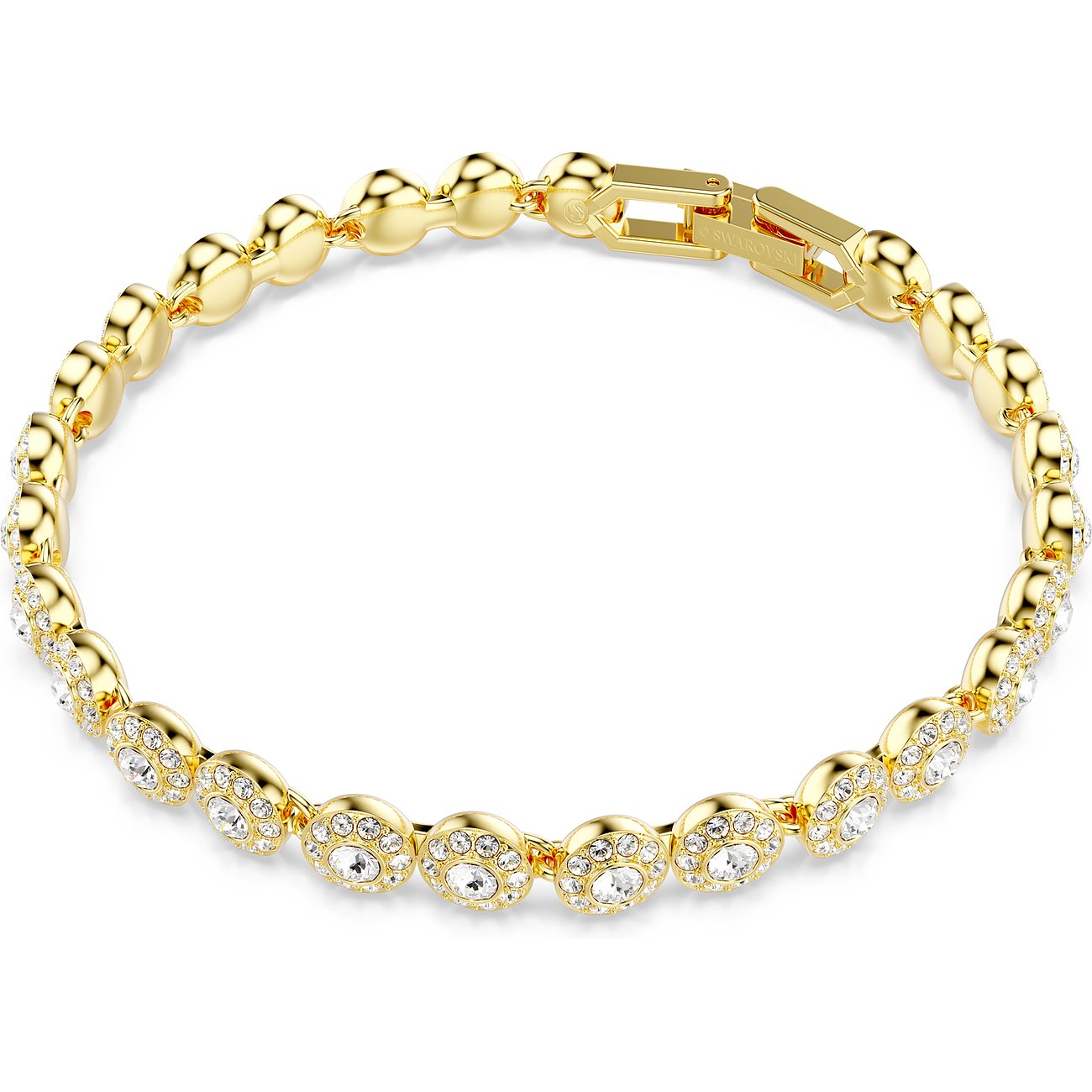 Swarovski Armband aus vergoldetem Metall mit Kristallen.