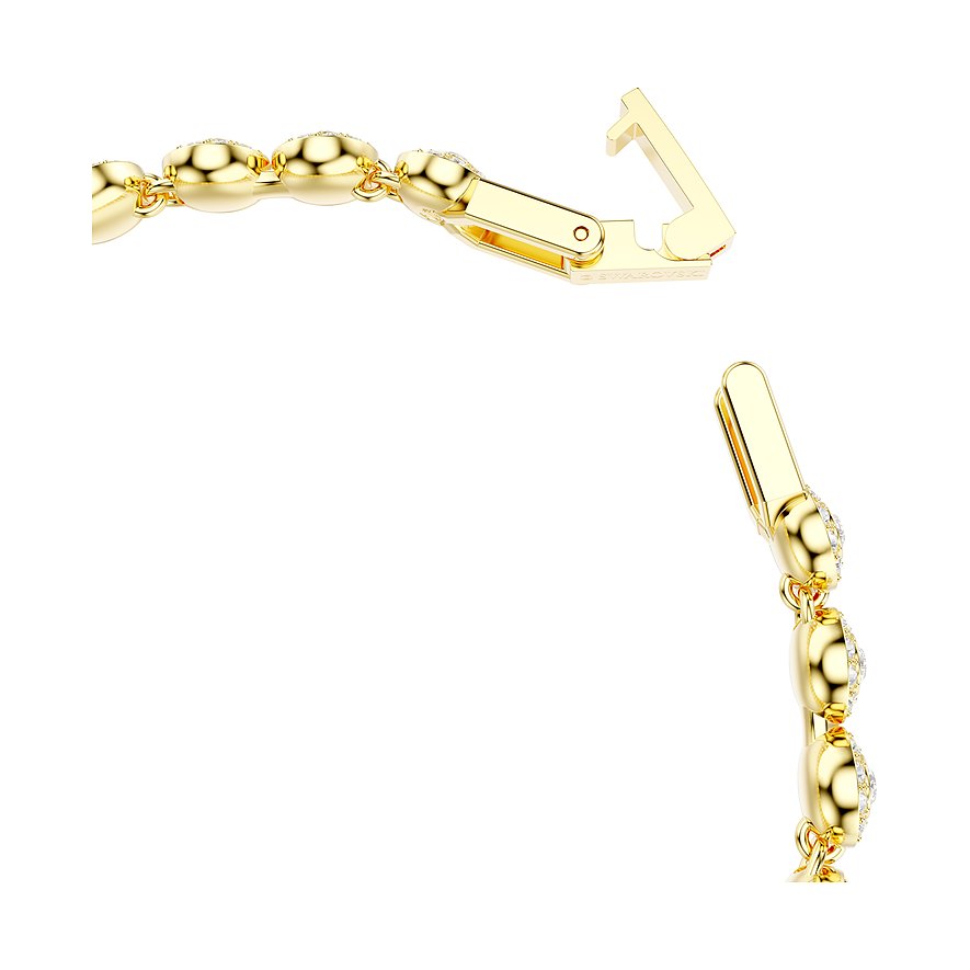 Swarovski Armband aus goldfarbenem Metall mit Kristallen.