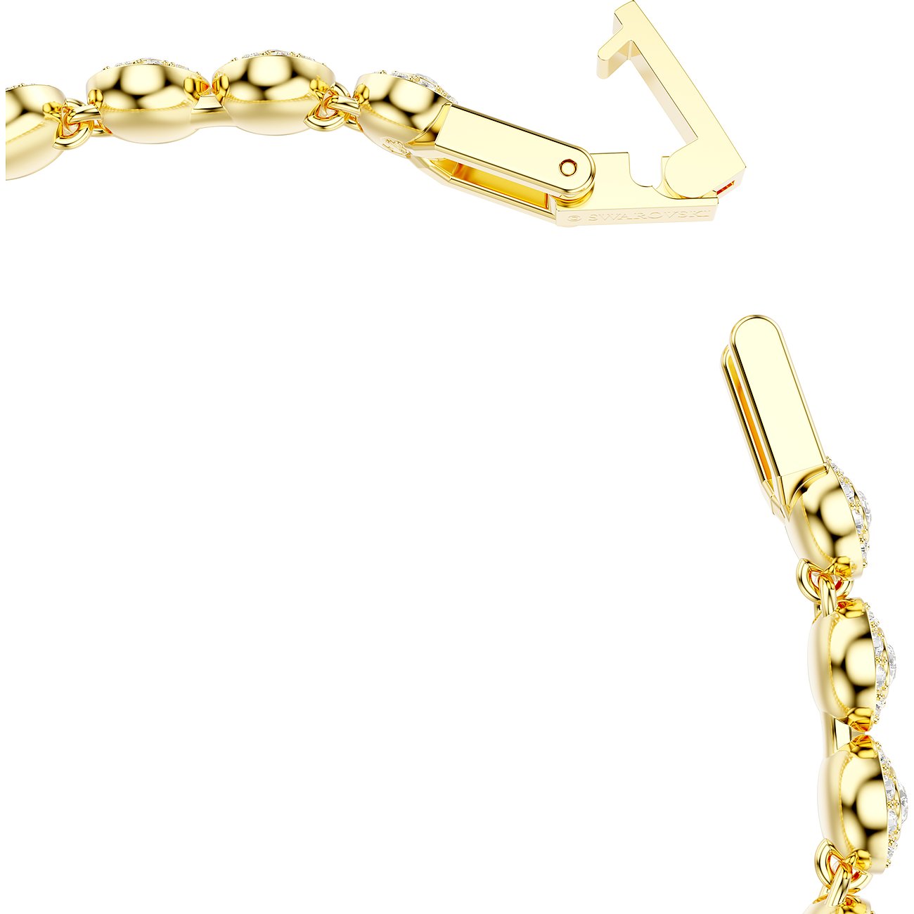 Swarovski Armband aus goldfarbenem Metall mit Kristallen.