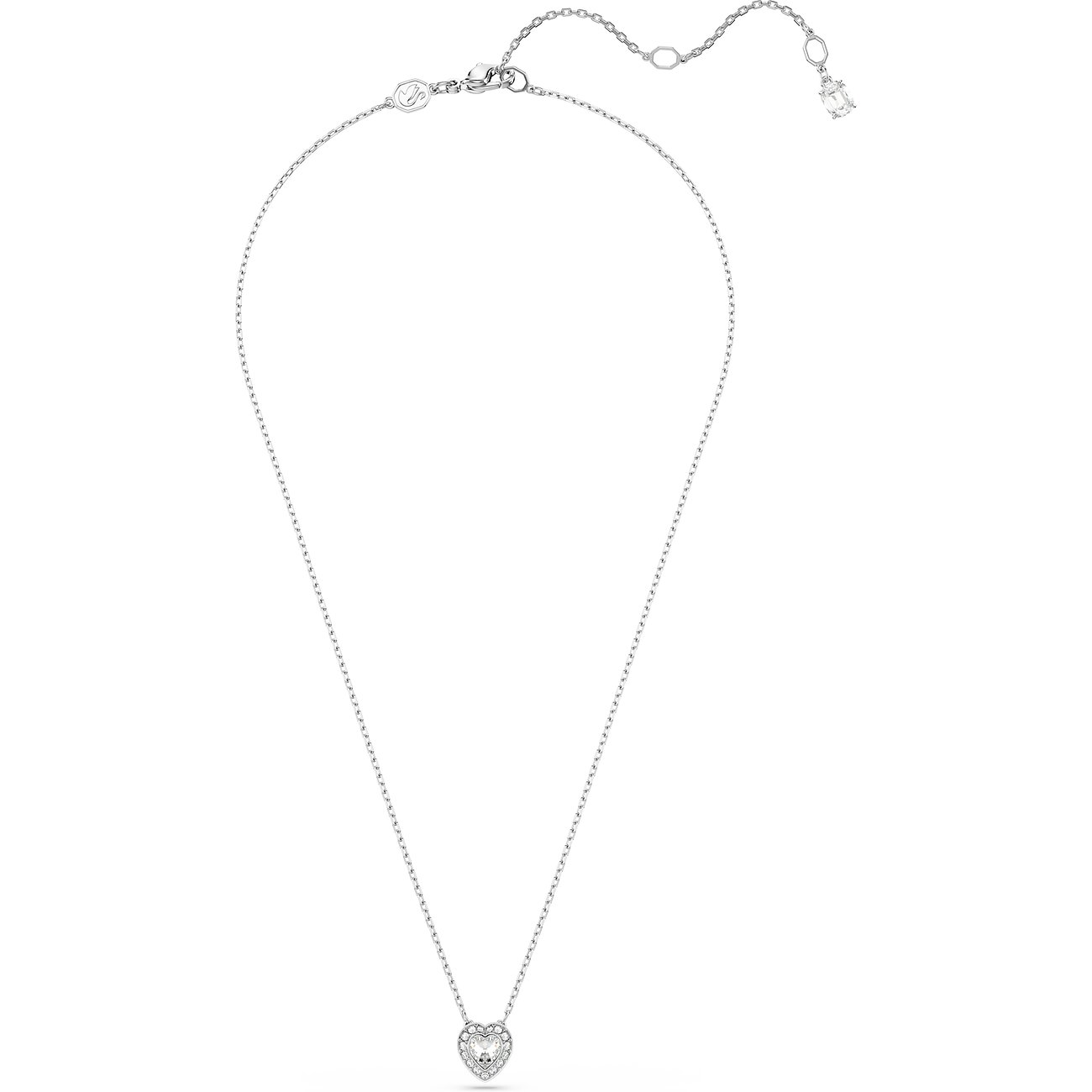 Swarovski ketting van metaal met kristallen in een hartvormige hanger.