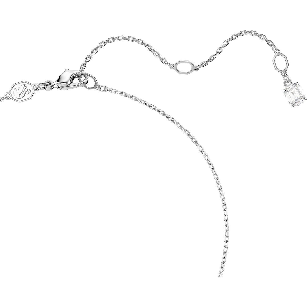 Swarovski ketting van metaal met kristallen hanger en fijne ketting.