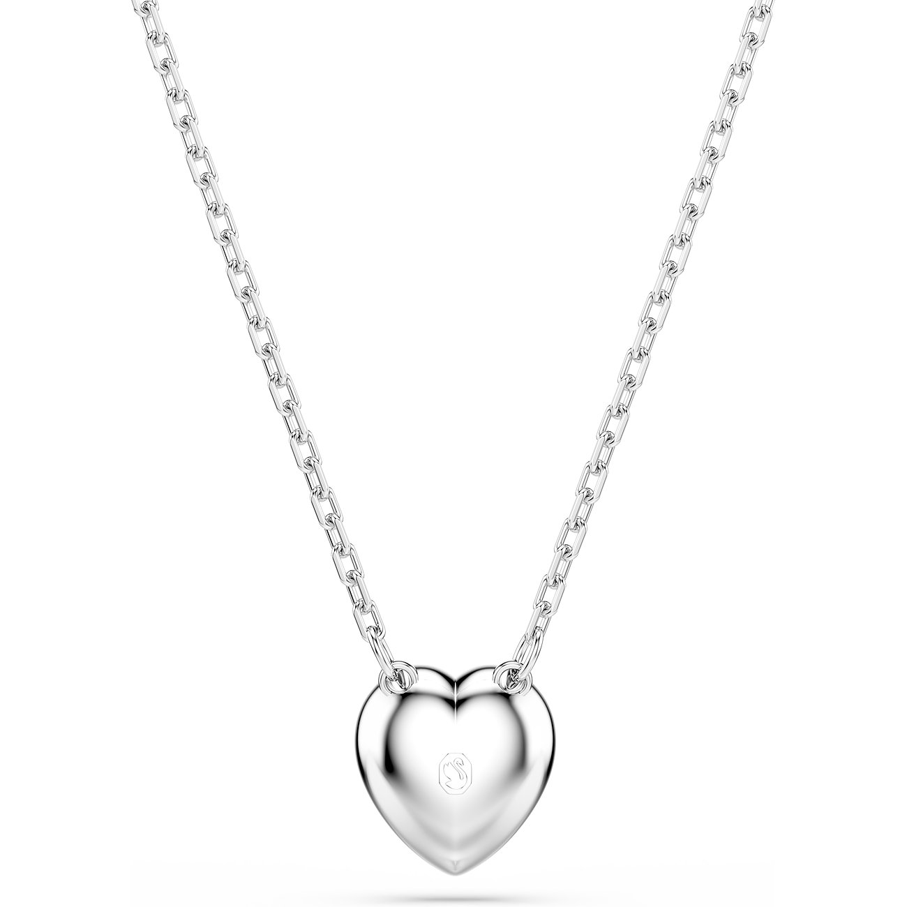 Swarovski metalen ketting met hartvormige hanger en kristal.