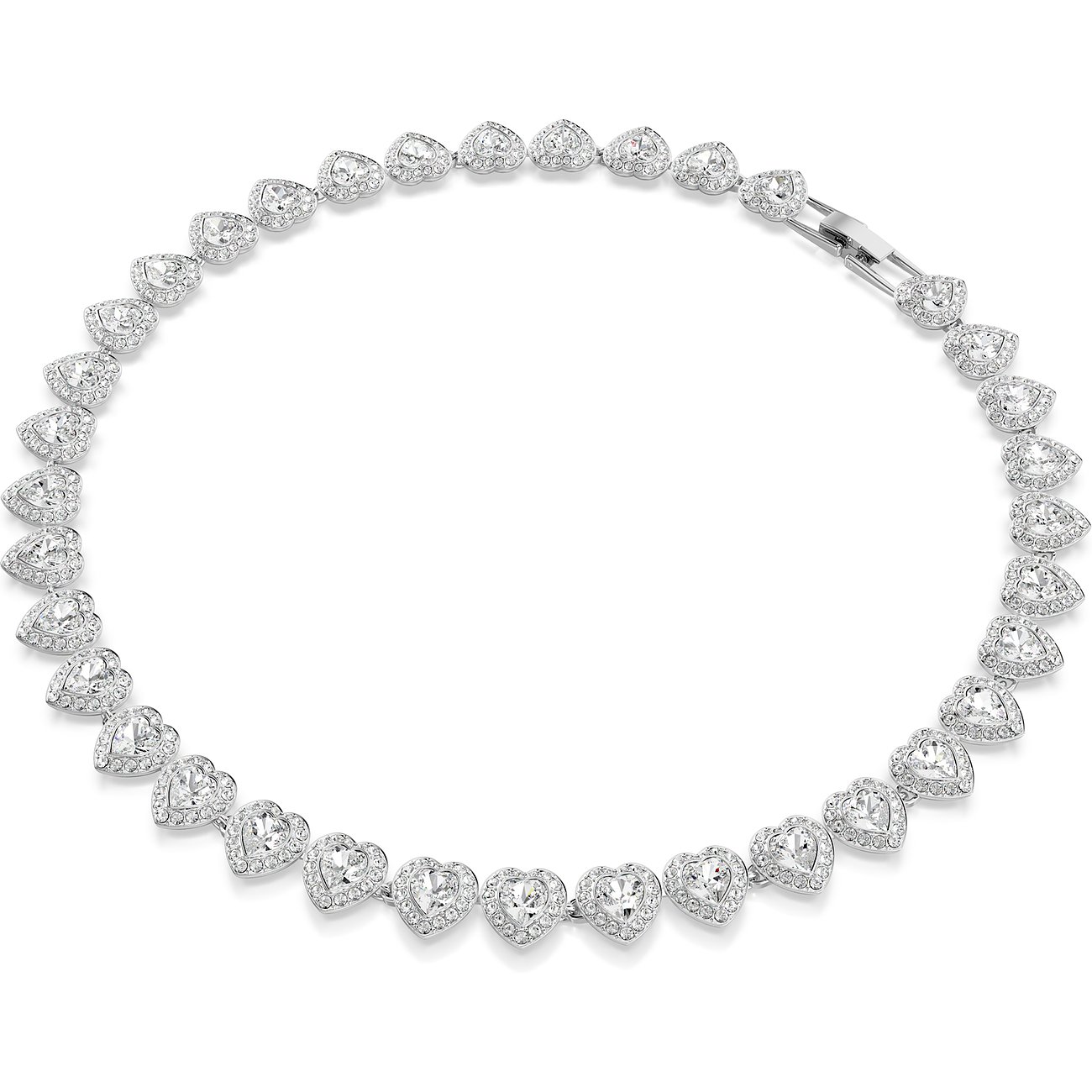 Swarovski ketting van metaal met kristallen, hartvorm.