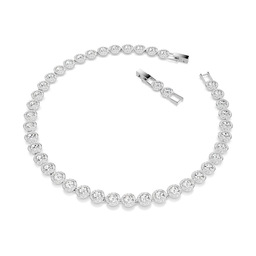 Swarovski Kette Una, Swarovski-Kristall, Damen, Metall, weiß
