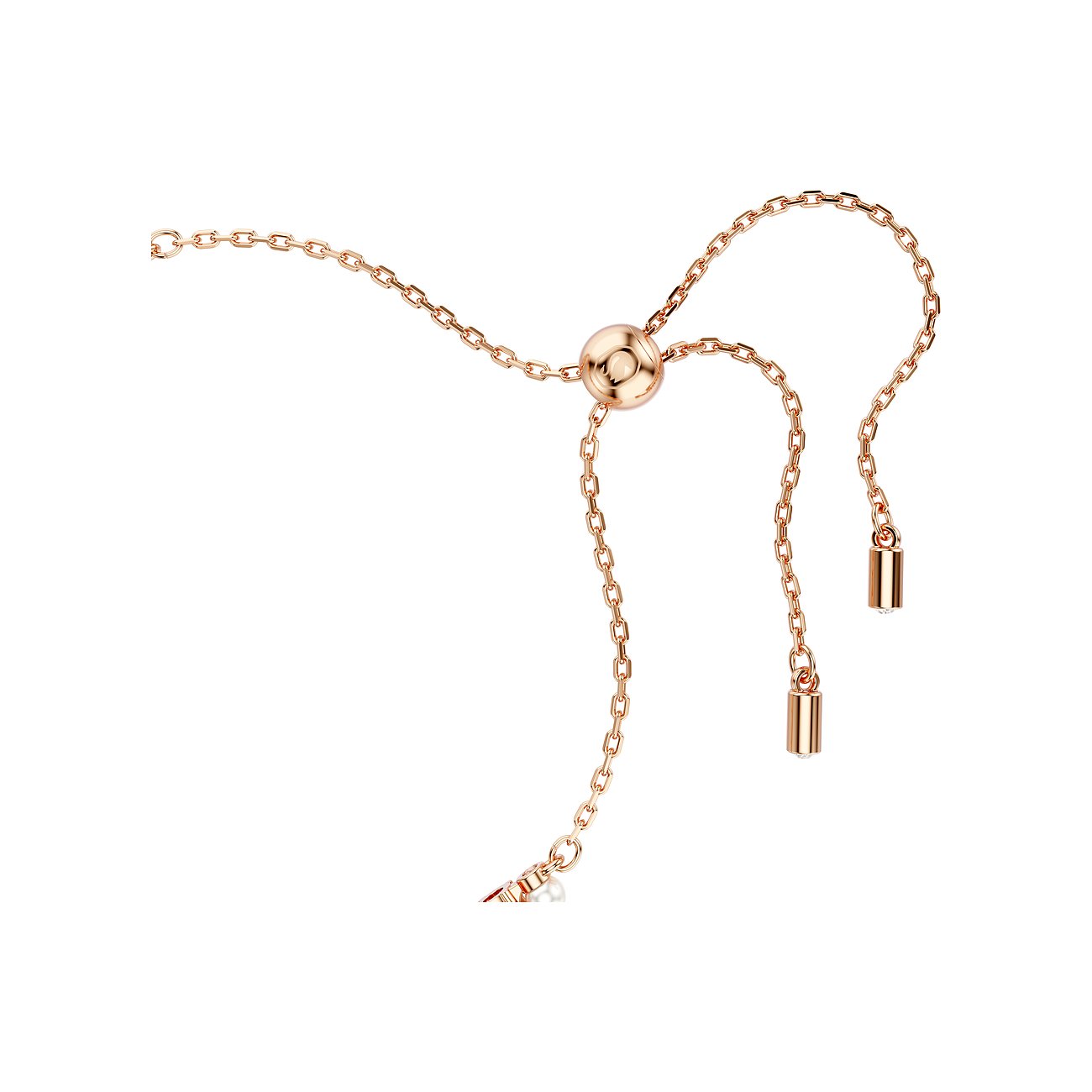 Swarovski Armband aus rosévergoldetem Metall mit Kristallen und Perlen.