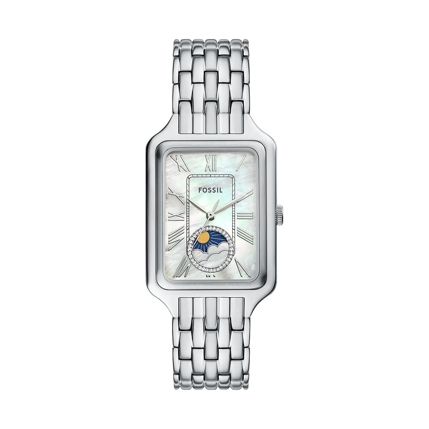 Fossil Damenuhr RAQUEL ES5400, Damen, Edelstahl, Armband: Edelstahl, Quarz, analog
