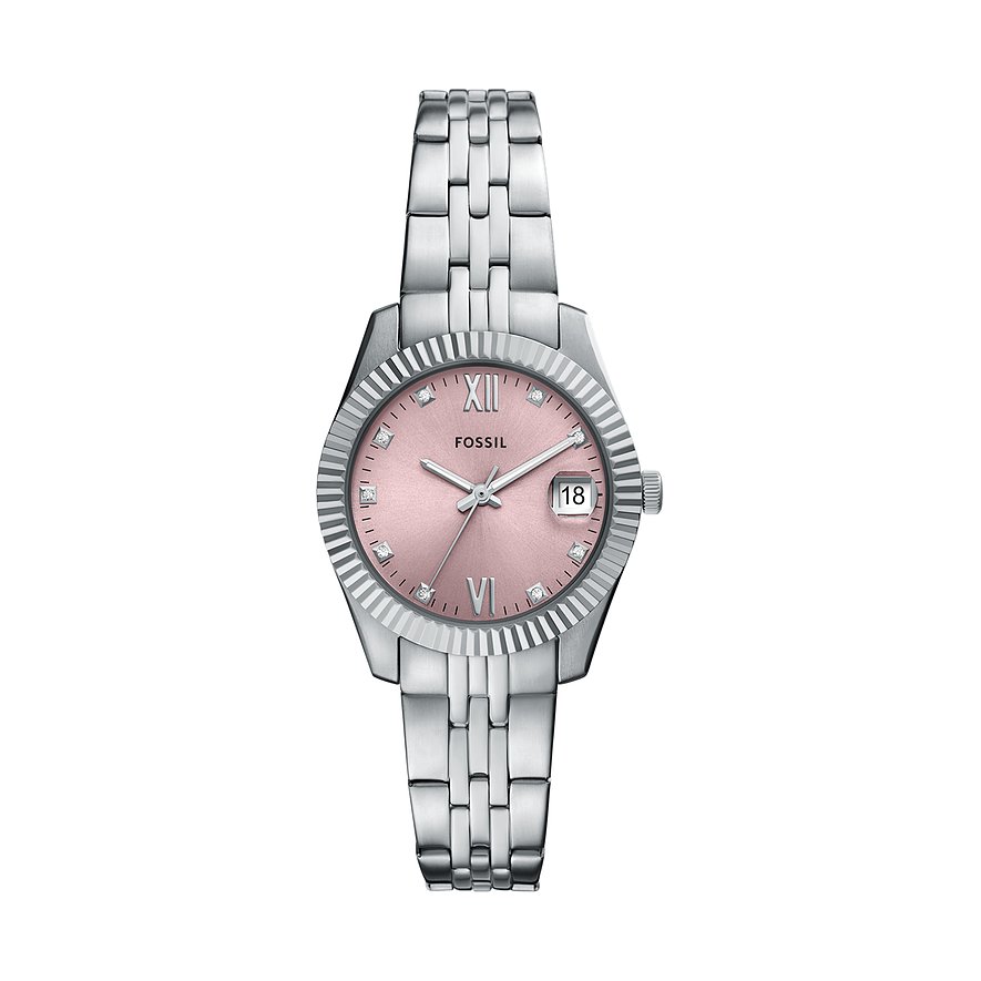 Fossil Damenuhr SCARLETTE ES5403, Damen, Edelstahl, Armband: Edelstahl, Quarz, analog
