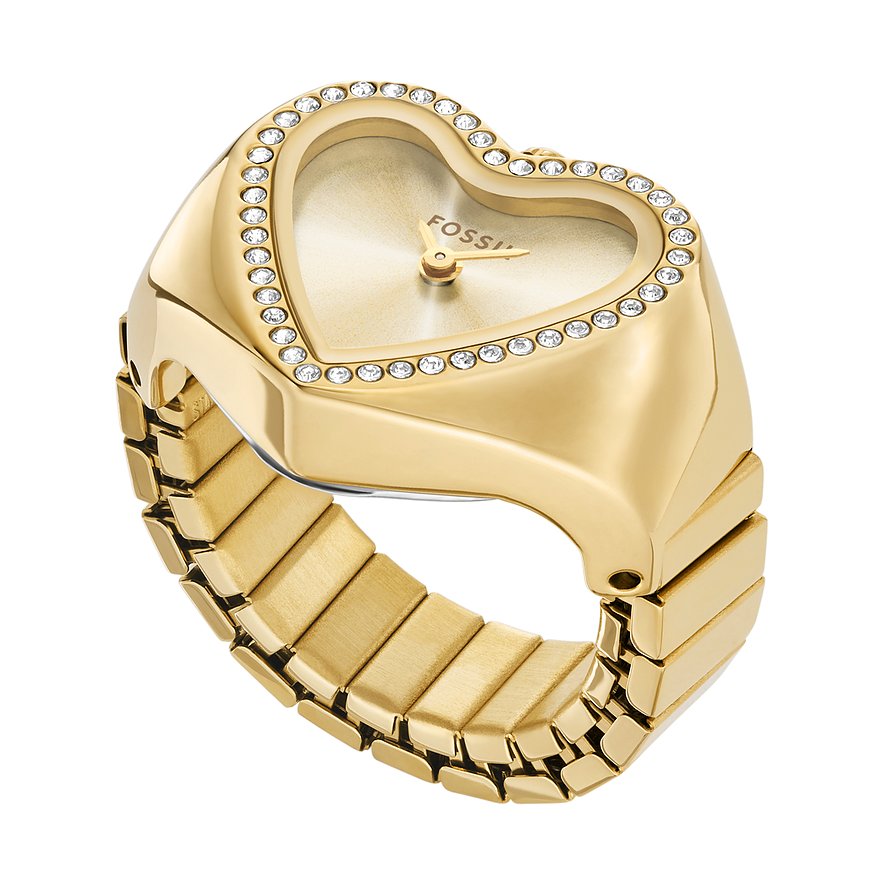Fossil Damenuhr WATCH RING ES5407, Damen, Edelstahl, Armband: Edelstahl, Quarz, analog