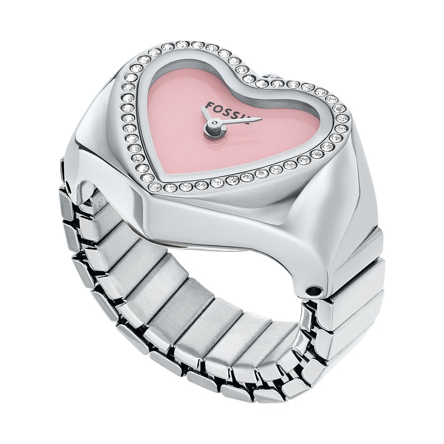 Fossil Damenuhr WATCH RING ES5408, Damen, Edelstahl, Armband: Edelstahl, Quarz, analog