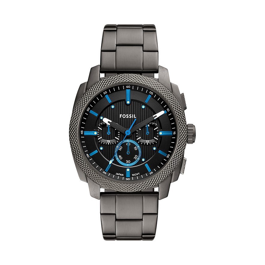 Fossil Chronograph MACHINE FS6098, Herren, Edelstahl, Armband: Edelstahl, Quarz, analog