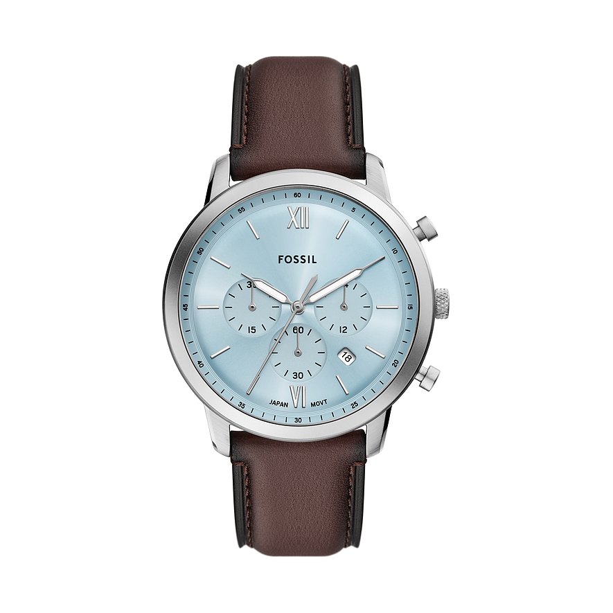 Fossil Chronograph NEUTRA FS6109, Herren, Edelstahl, Armband: Leder, Quarz, analog