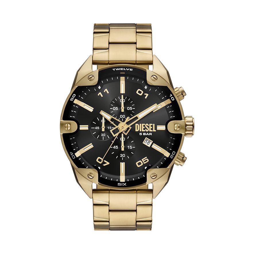 Diesel Chronograph SPIKED DZ4678, Herren, Edelstahl, Armband: Edelstahl, Quarz, analog