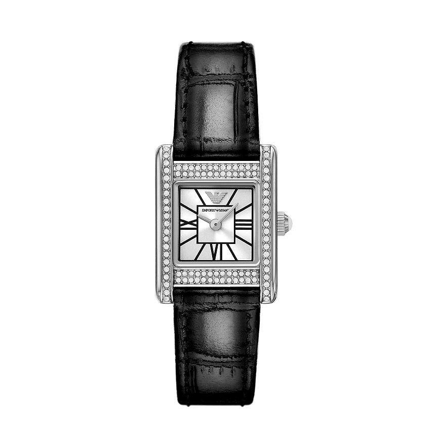 Emporio Armani Damenuhr AR11660, Damen, Edelstahl, Armband: Leder, Quarz, analog