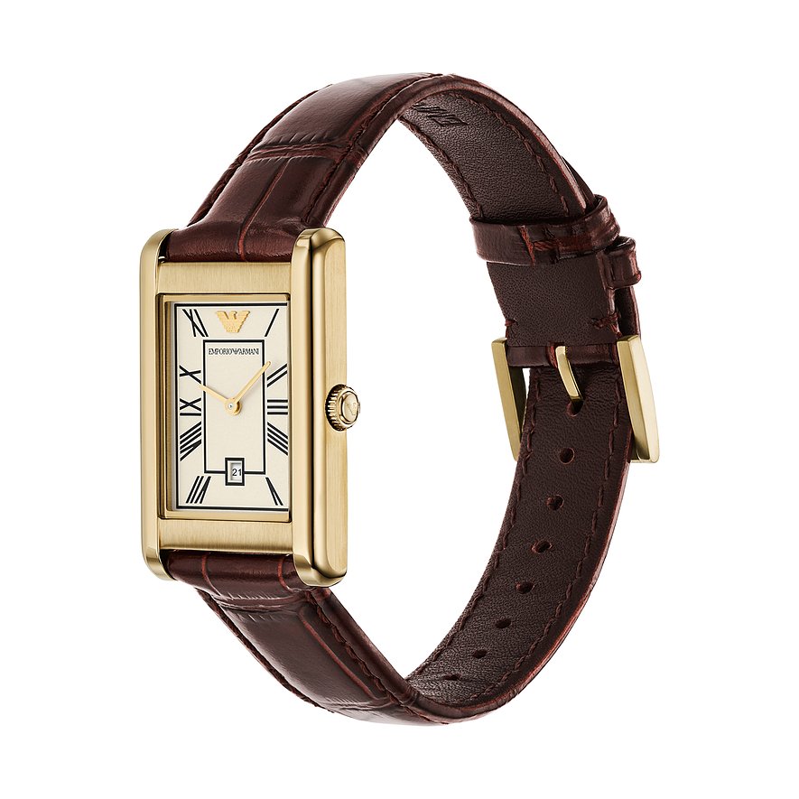 Herrenuhr Eckig Armani Uhren Herren Lederarmband Emporio Armani