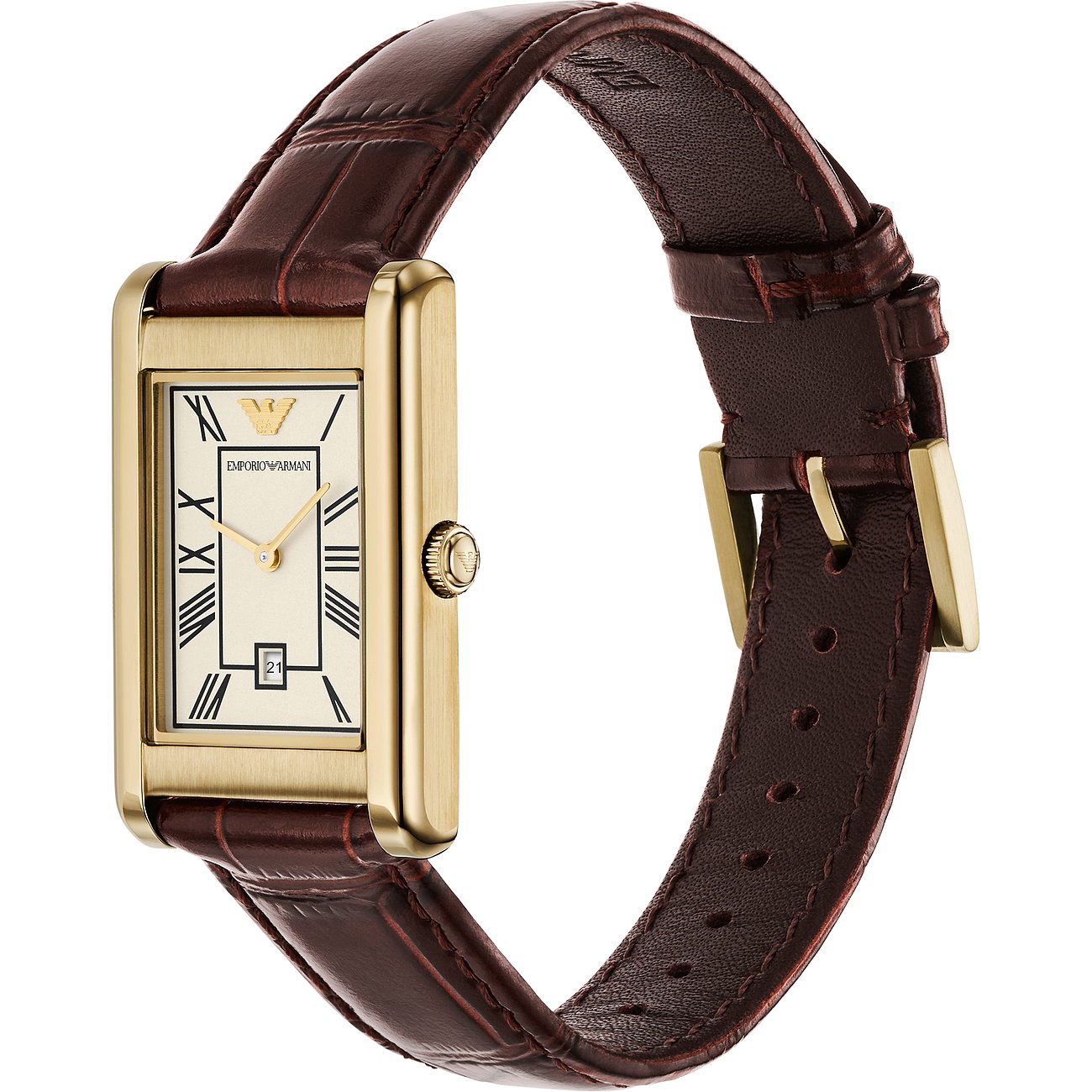 Emporio Armani Herrenuhr mit Edelstahlgehäuse, analog, mit Datum.