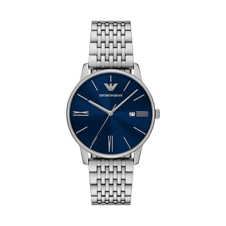 Emporio Armani Herrenuhr AR11674, Herren, Edelstahl, Armband: Edelstahl, Quarz, analog