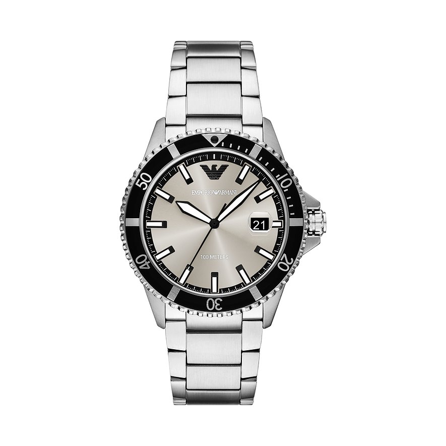 Emporio Armani Herrenuhr AR11683, Herren, Edelstahl, Armband: Edelstahl, Quarz, analog
