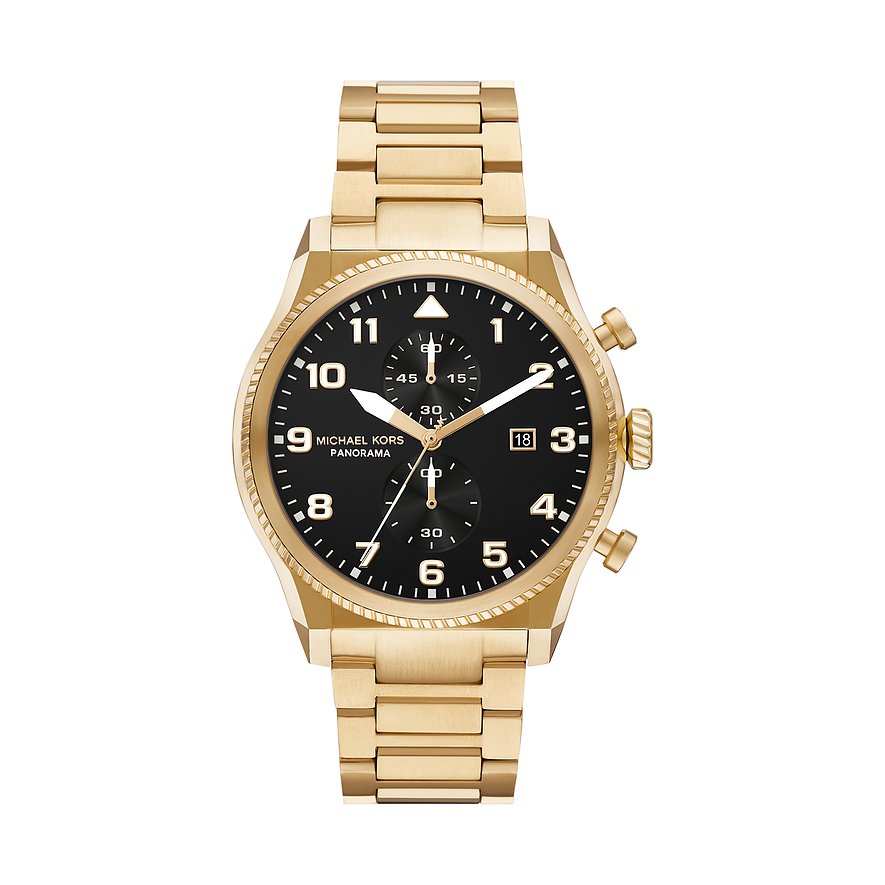 Michael Kors Chronograph PANORAMA MK9195, Herren, Edelstahl, Armband: Edelstahl, Quarz, analog