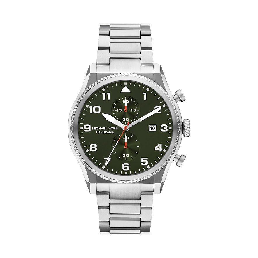 Michael Kors Chronograph PANORAMA MK9196, Herren, Edelstahl, Armband: Edelstahl, Quarz, analog