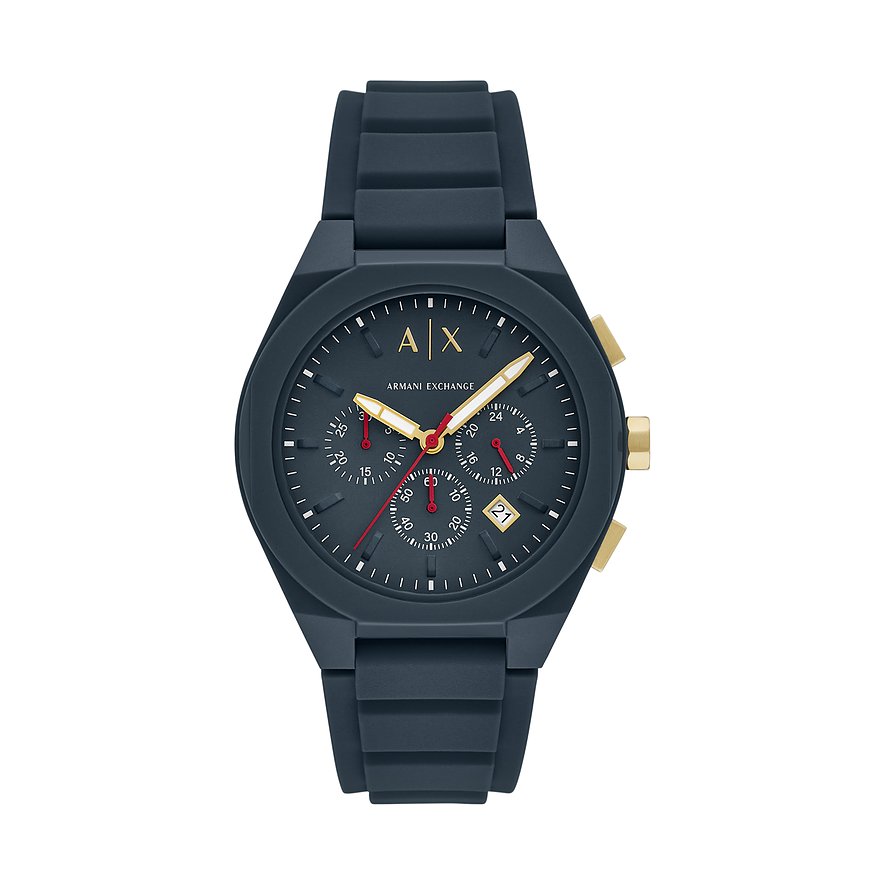 Armani Exchange Chronograph AX4168, Herren, Perlon/Nylon, Armband: Silikon, Quarz, analog