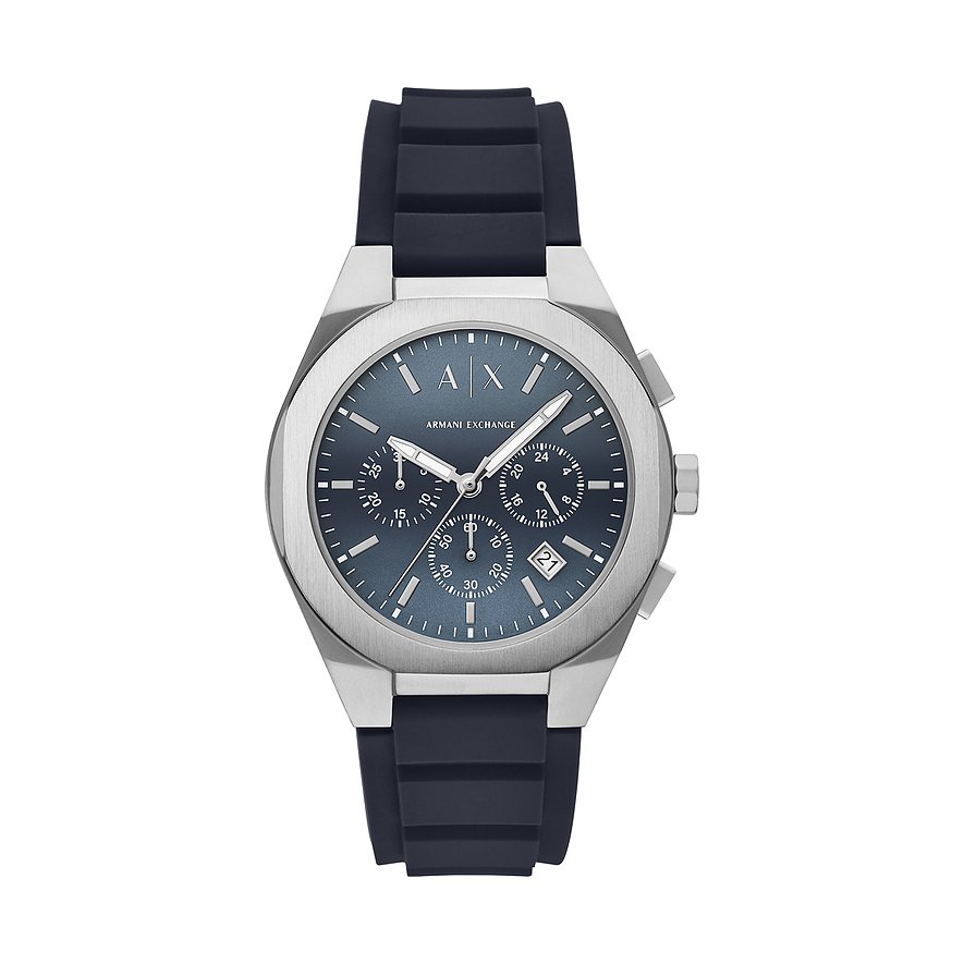 Armani Exchange Chronograph AX4185, Herren, Edelstahl, Armband: Silikon, Quarz, analog