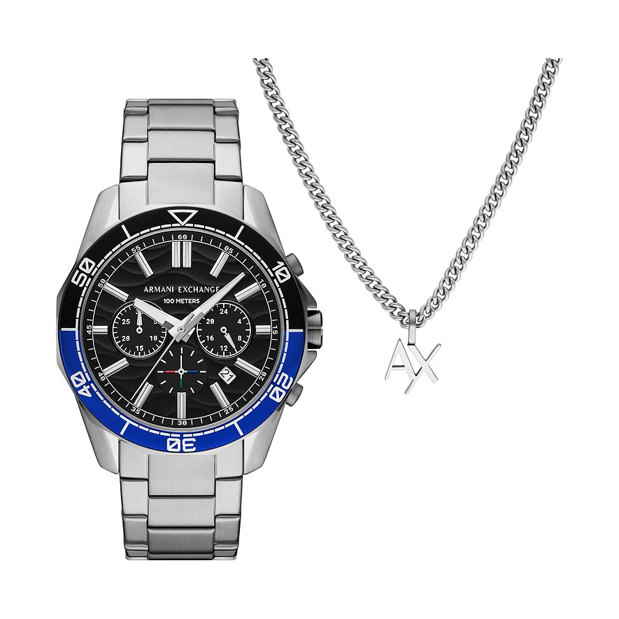 Armani Exchange Uhren-Set AX7166SET, Damen, Edelstahl, Armband: Edelstahl, Quarz, analog
