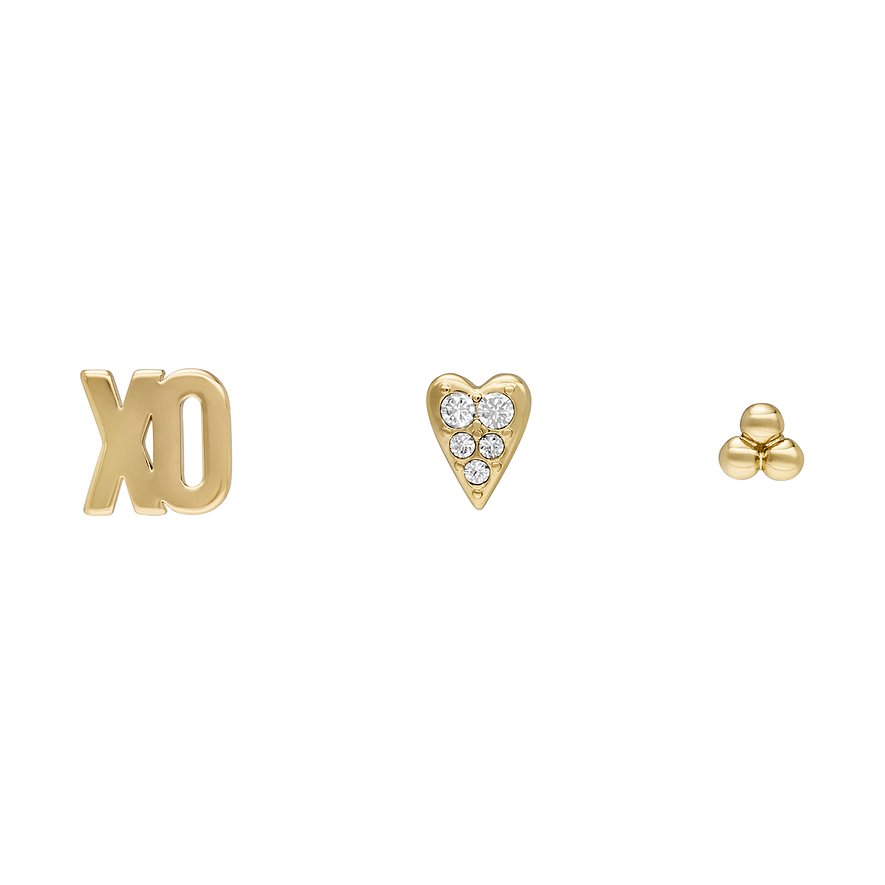 Fossil Schmuck-Set JEWELRY, Glasstein, Damen, Metall, gold