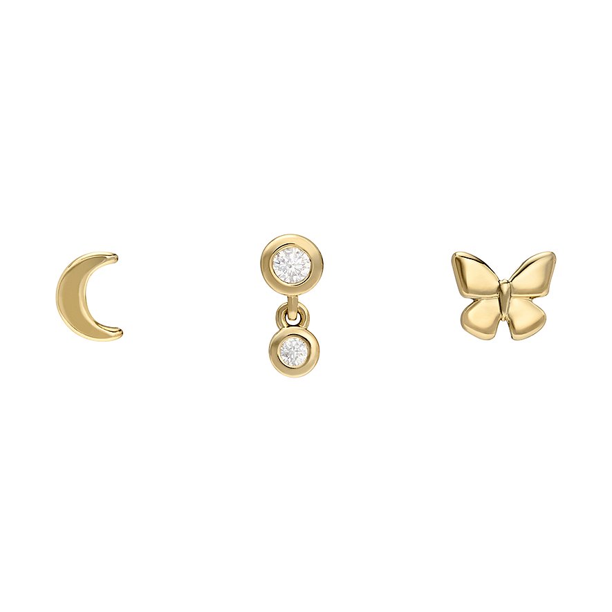 Fossil Schmuck-Set JEWELRY, Glasstein, Damen, Metall, gold