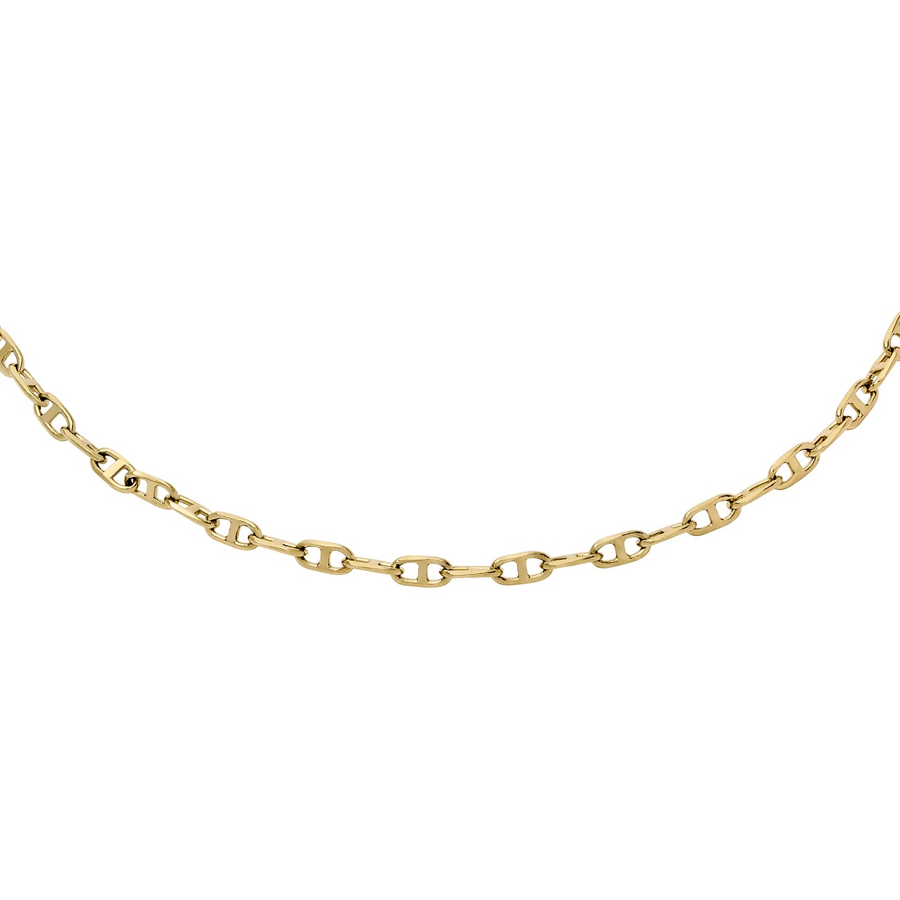 Fossil Kette aus Metall mit Anker-Gliedern.