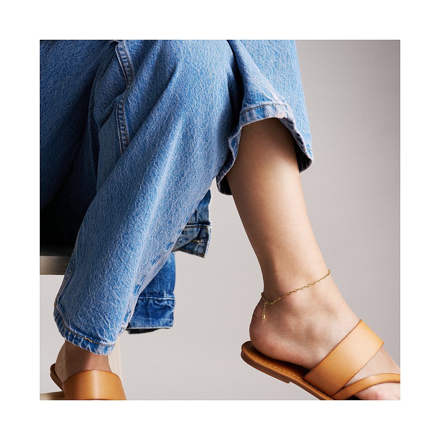 Fossil Fußkette aus Metall mit Figaro-Gliederkette.