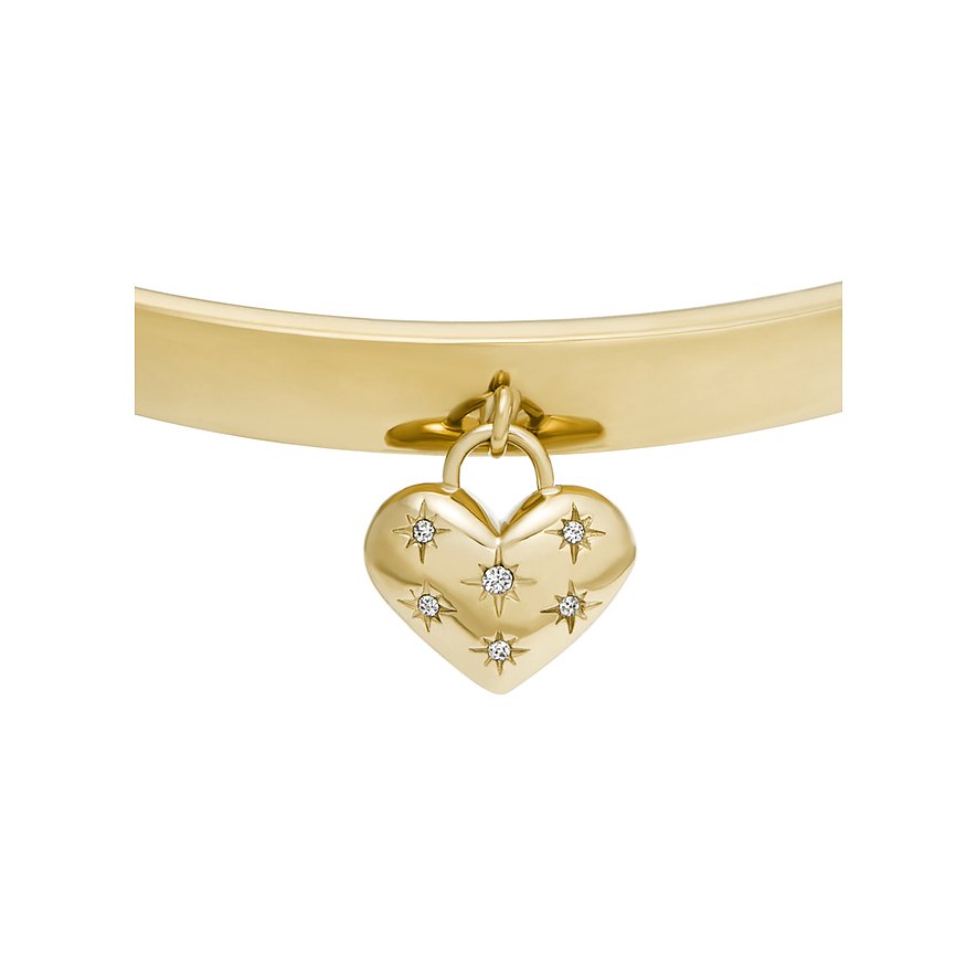 Fossil armbånd i rustfrit stål med glaskrystaller.