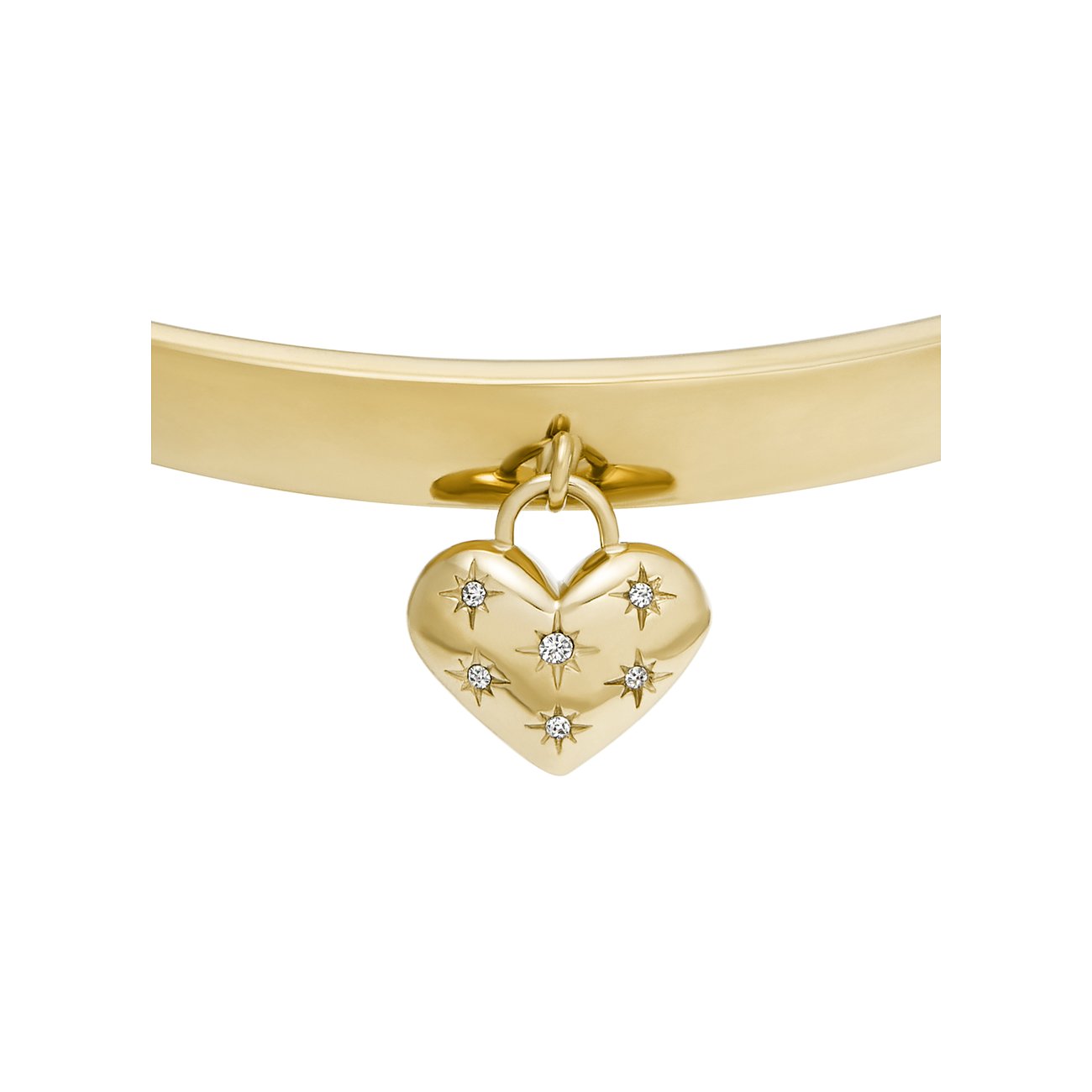 Fossil armbånd i rustfrit stål med glaskrystaller.