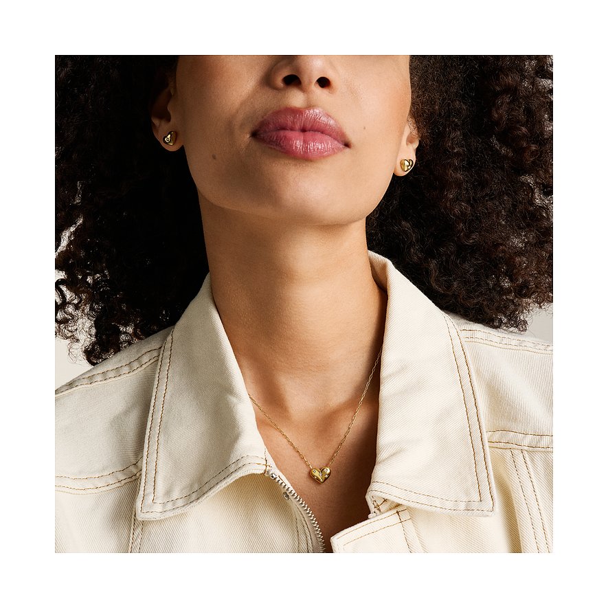 Fossil Ohrstecker aus Edelstahl mit Glassteinen.