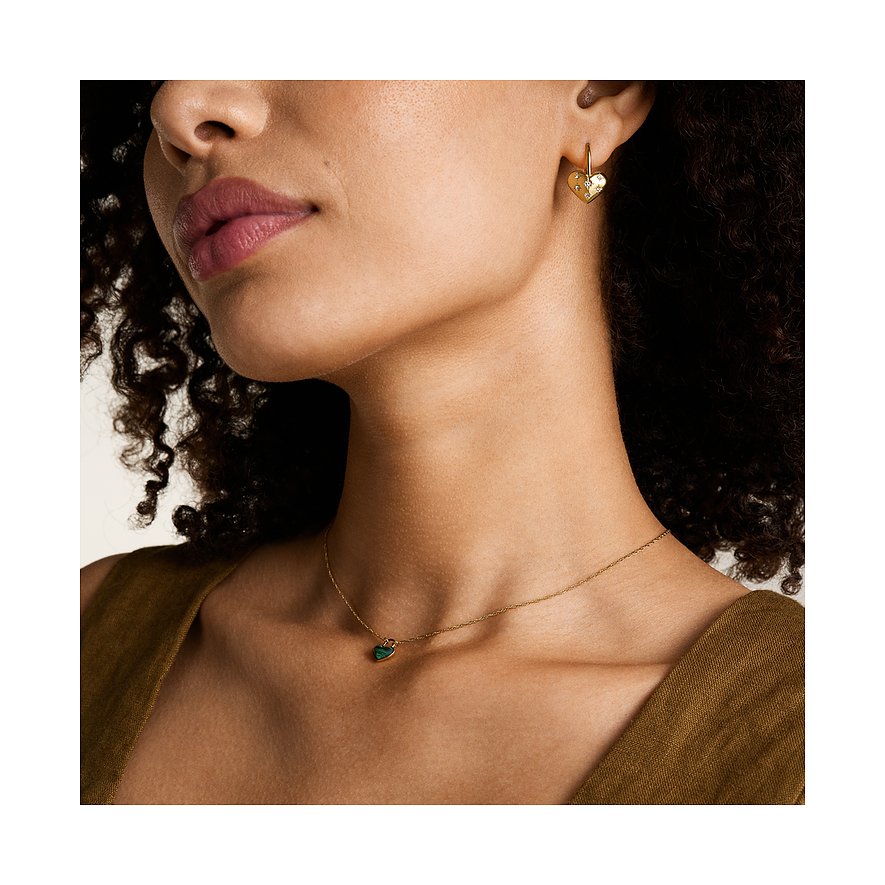 Fossil Ohrringe aus Edelstahl mit Glassteinen.