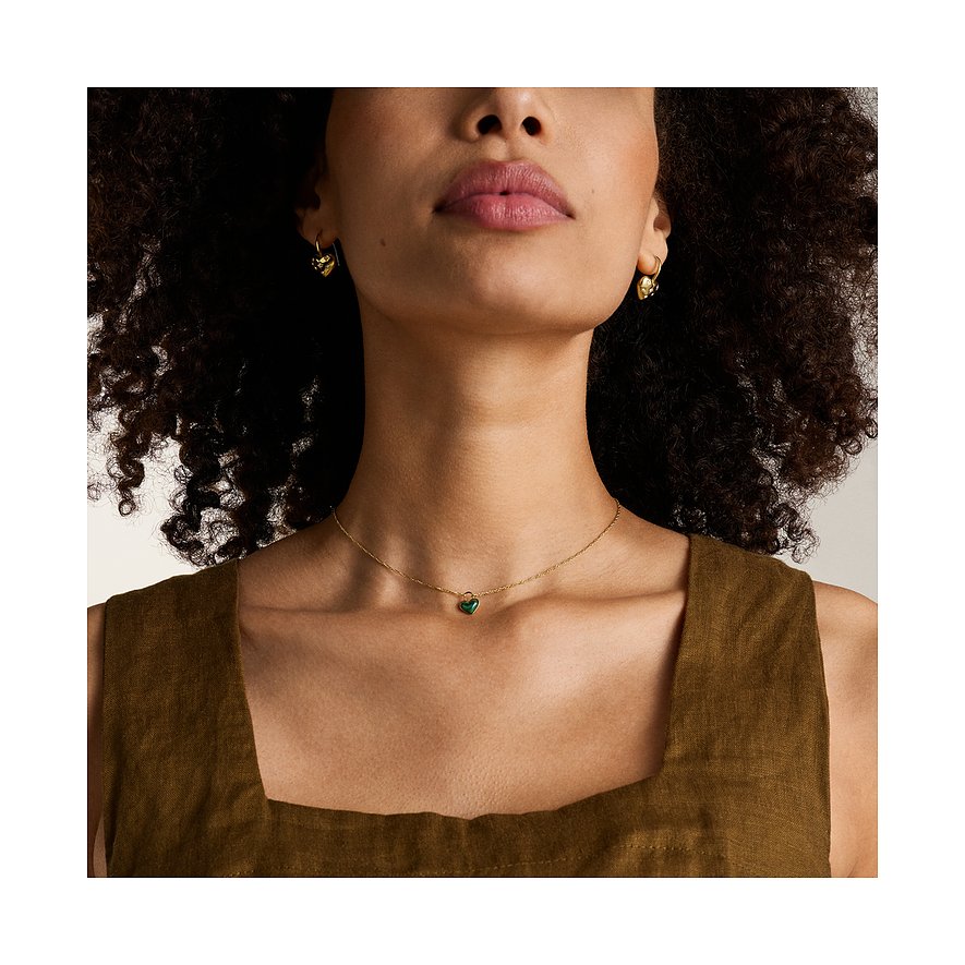 Fossil Edelstahl Ohrstecker mit Glasstein.