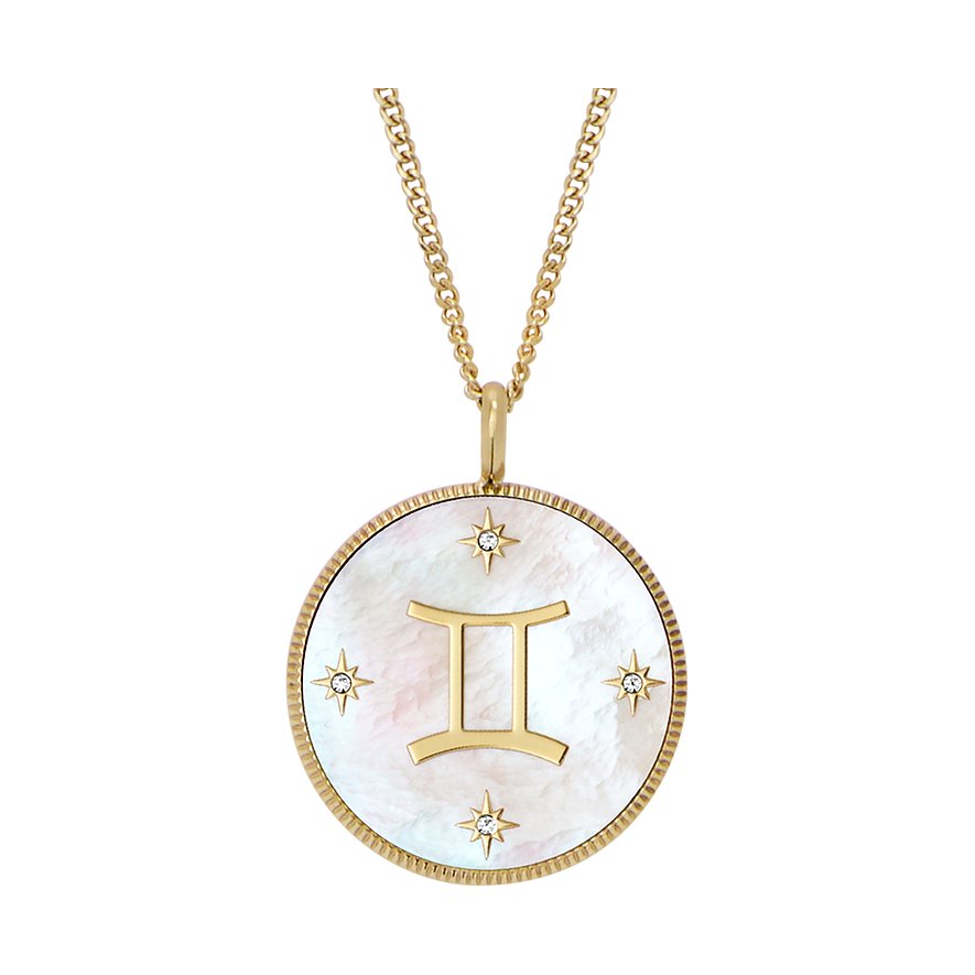 Fossil Kette JEWELRY, Perlmutt, Damen, Edelstahl, gold