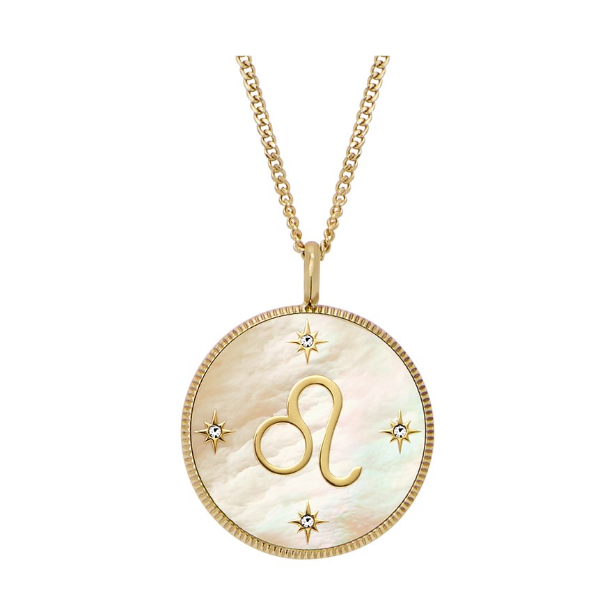 Fossil Kette JEWELRY, Perlmutt, Damen, Edelstahl, gold