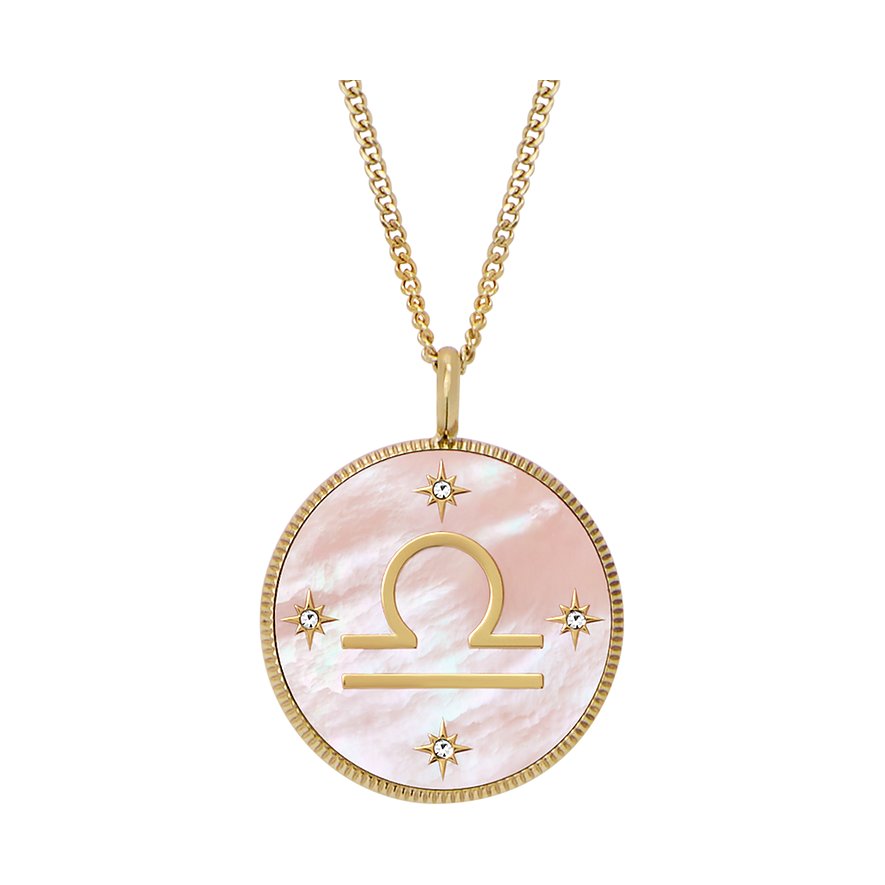 Fossil Kette JEWELRY, Perlmutt, Damen, Edelstahl, gold